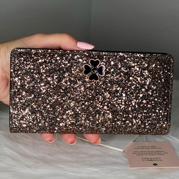Kate Spade Odette Glitter Large Slim Bifold Wallet - Picture 2 of 8